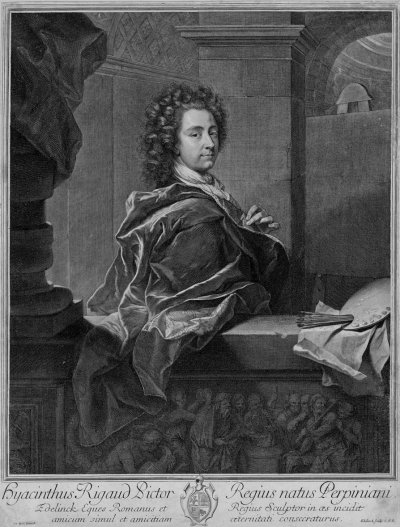 1692 - Autoportrait au manteau rouge  (gravure d'Edelinck, 1698)