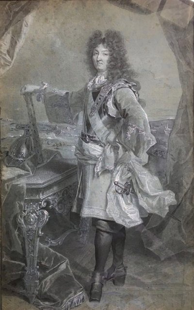 Hyacinthe Rigaud, Portrait of Louis XIV 50,2 x 31,5 coll. Arnaud de Gramont